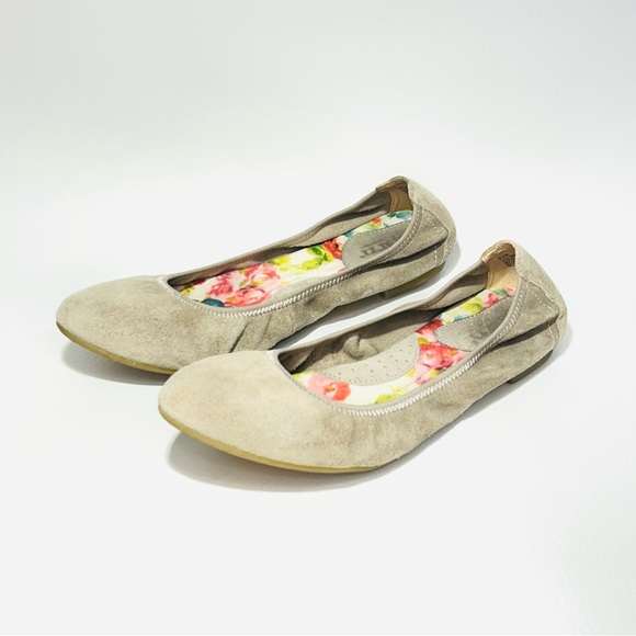 Born Rozalee Suede Elastic Taupe Tan Ballet‎ Flats Size 8 1/2 - Picture 1 of 6